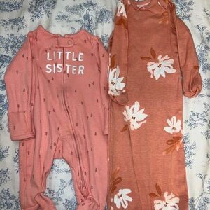 Carter's Cozy Pink and Orange Footies